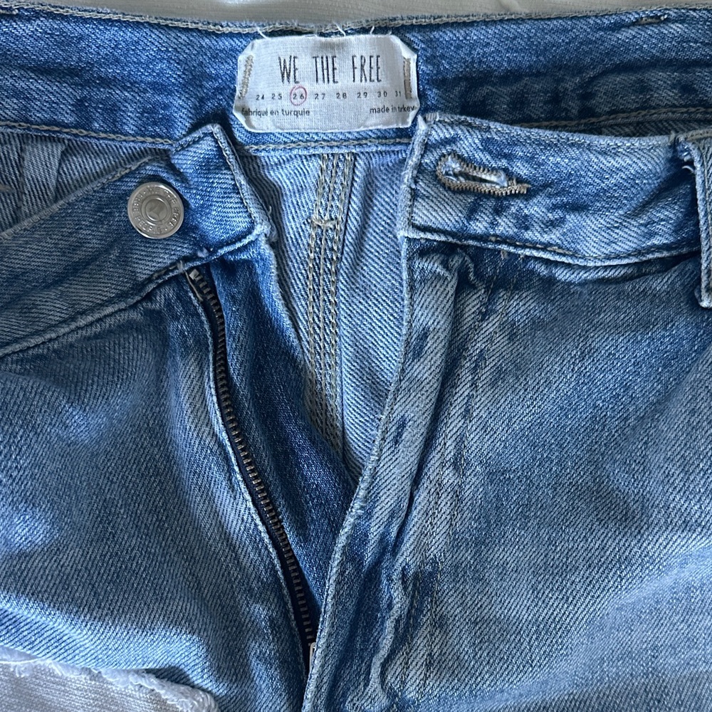 Free People We The Free Patchwork Denim Distressed Patchwork Jeans - Picture 5 of 9